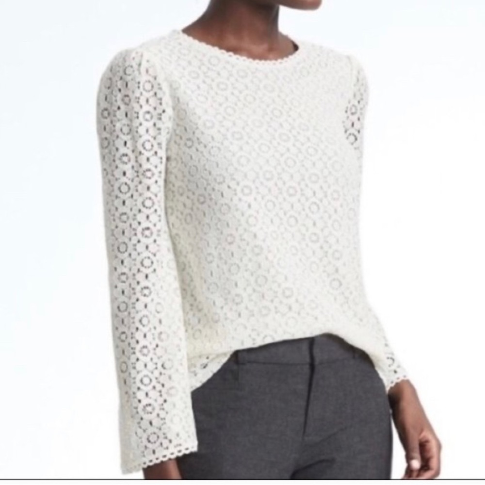 Banana Republic Cream Lace Blouse
